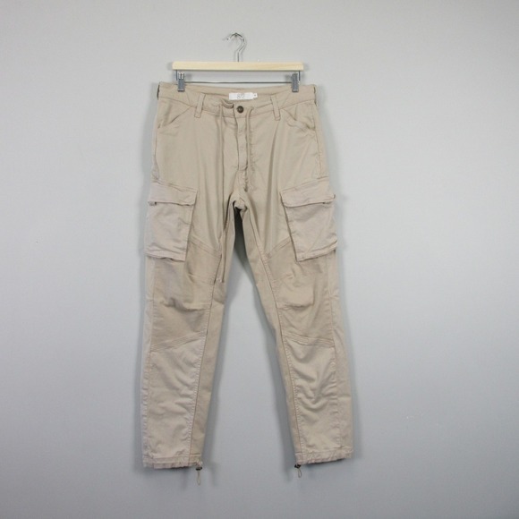 Hudson Jeans X Brandon Williams Julius Cargo Pants Men 32 Beige Travel 728 - Picture 1 of 11